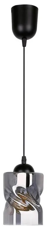 Черна висяща лампа със стъклен абажур ø 10 cm Felis - Candellux Lighting