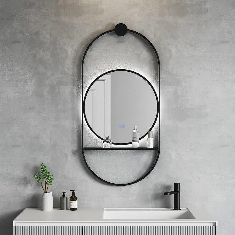 LED огледало за баня, SAVONA BLACK, 60x124см, Inter Ceramic, 1943MBK