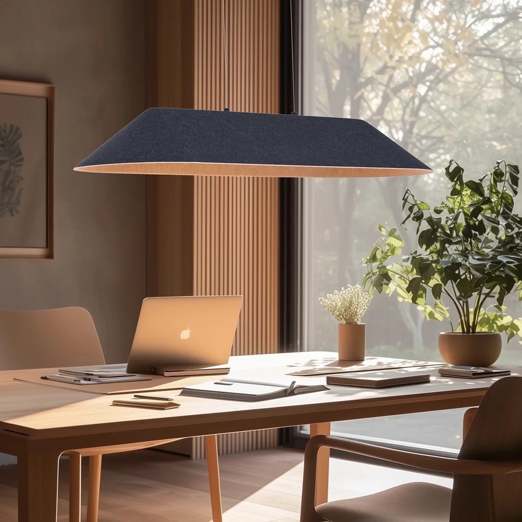 Модерен висящ лампион черен със сив интериор вкл. LED 3-степенно димируем - Dani