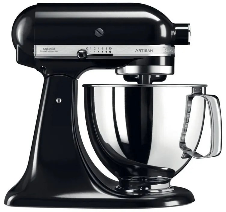 Планетарен миксер KitchenAid Artisan Elegance 5KSM125EOB, 300W, 4.8 л, Direct drive, 10 скорости, Черен