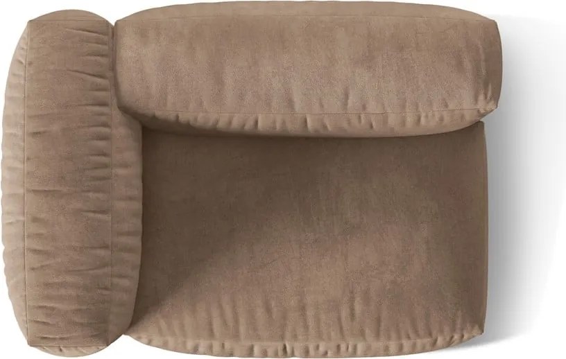 Светлокафяв кадифен модул за диван (ляв ъгъл) Martina – Micadoni