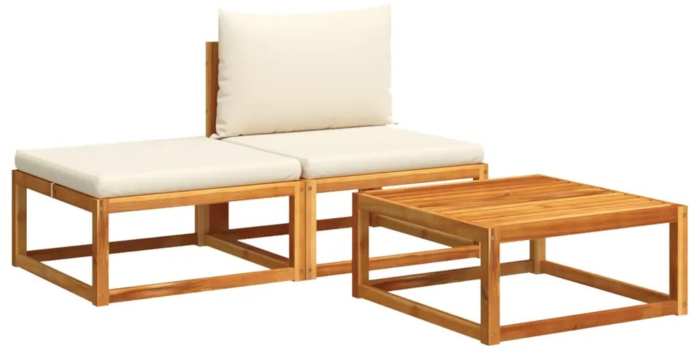 4008166 vidaXL Градински комплект от 3 дивана с възглавници, дърво, акация и въже