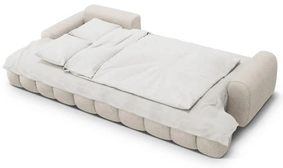 Бежов сгъваем/с място за съхранение ъглов диван (ляв ъгъл) Linz – Cosmopolitan Design