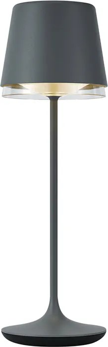 Настолна лампа тъмно сива вкл. LED IP65 акумулаторна със станция за зареждане - Bass