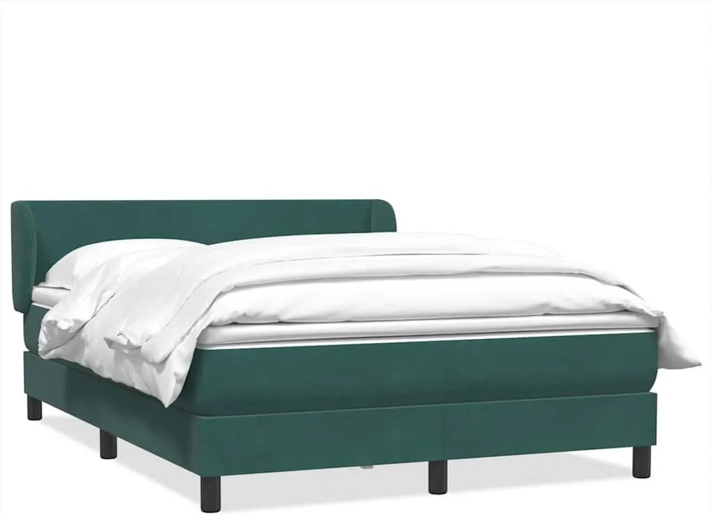 3317364 vidaXL Боксспринг легло с матрак, тъмнозелено, 160x210 см, кадифе