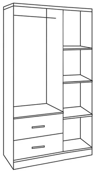 Гардероб HM340.02 цвят сонама