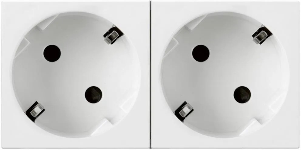 Legrand Контакт шуко ДВОЕН 45° 4 мод. цвят бял Mosaic  - 278252L