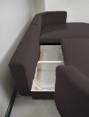 Ъглов диван Айрис Мини-кафяв-десен