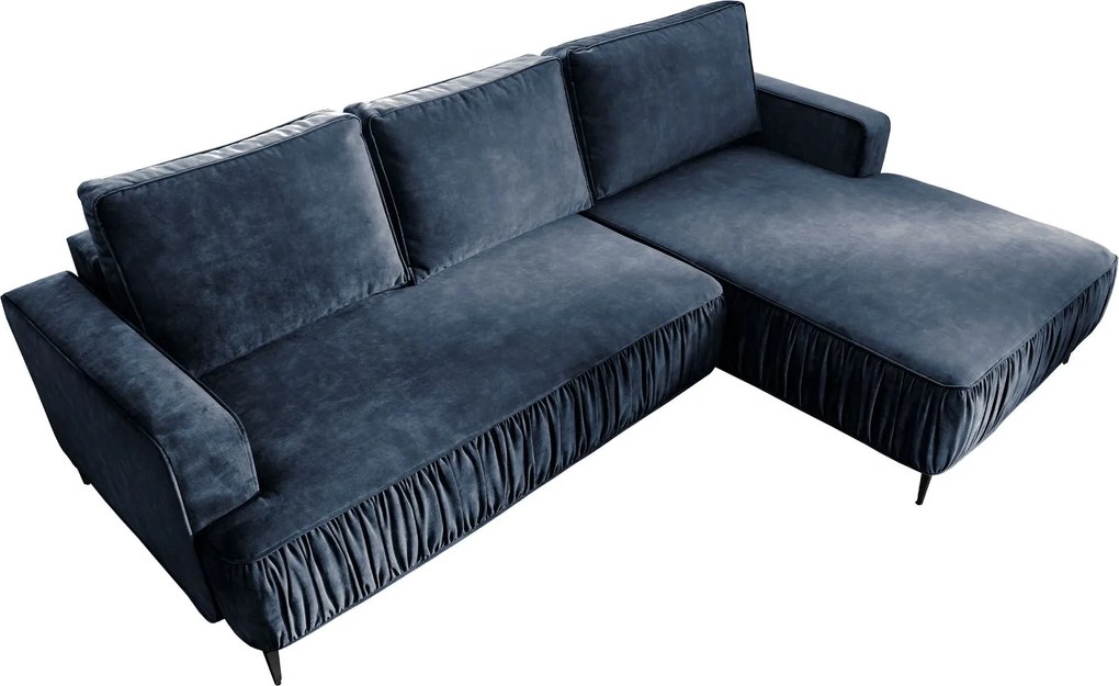 Ъглов диван Lavar-Синьо-Десен