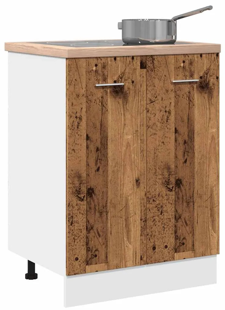 856074 vidaXL Долен шкаф "Lyon", старо дърво, 60x46x81,5 см, инженерно дърво
