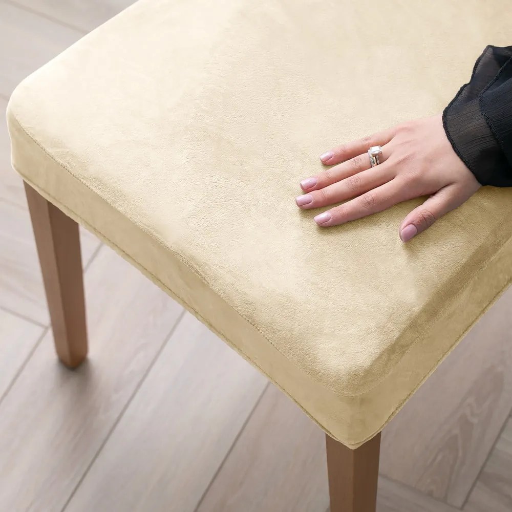 Бежови ластични покривала за стол в комплект от 4 бр. 48 cm Sento – Restilo