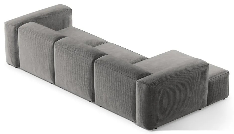 Светлосив ъглов диван от рипсено кадифе (ляв ъгъл) Bergano – Cosmopolitan Design