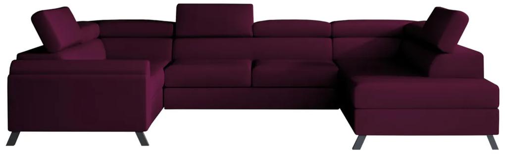 Разтегателен диван в П-образна форма ESMADA, 336x92x200, velvetmat 68, десен