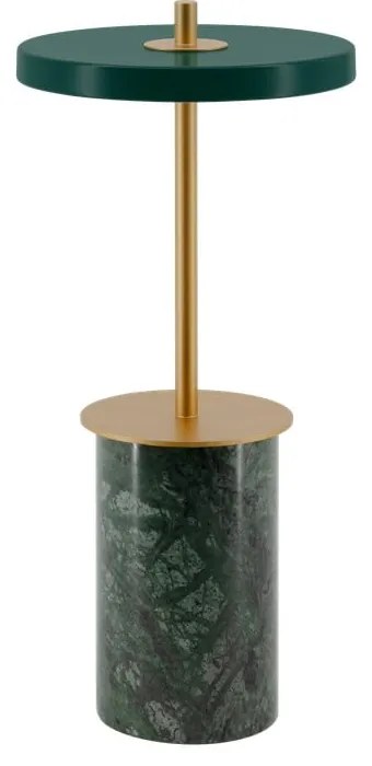 Зелена мраморна LED затъмняваща се настолна лампа с метален абажур (височина 25,5 cm) Asteria Move Mini – UMAGE