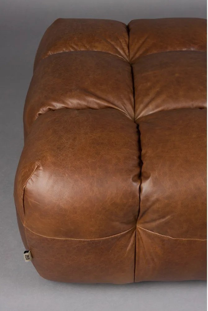 Кафява кожена модулна табуретка Hackman – Dutchbone