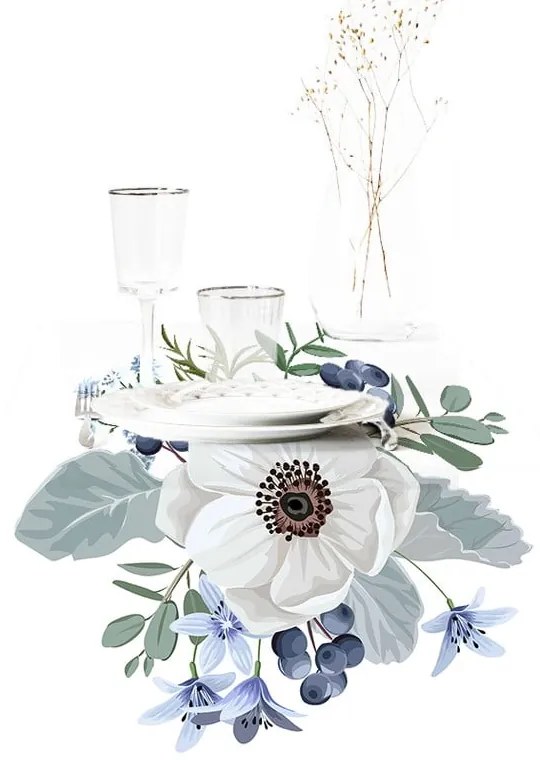 Покривка 40x130 cm Blue Rose – Minimalist Cushion Covers