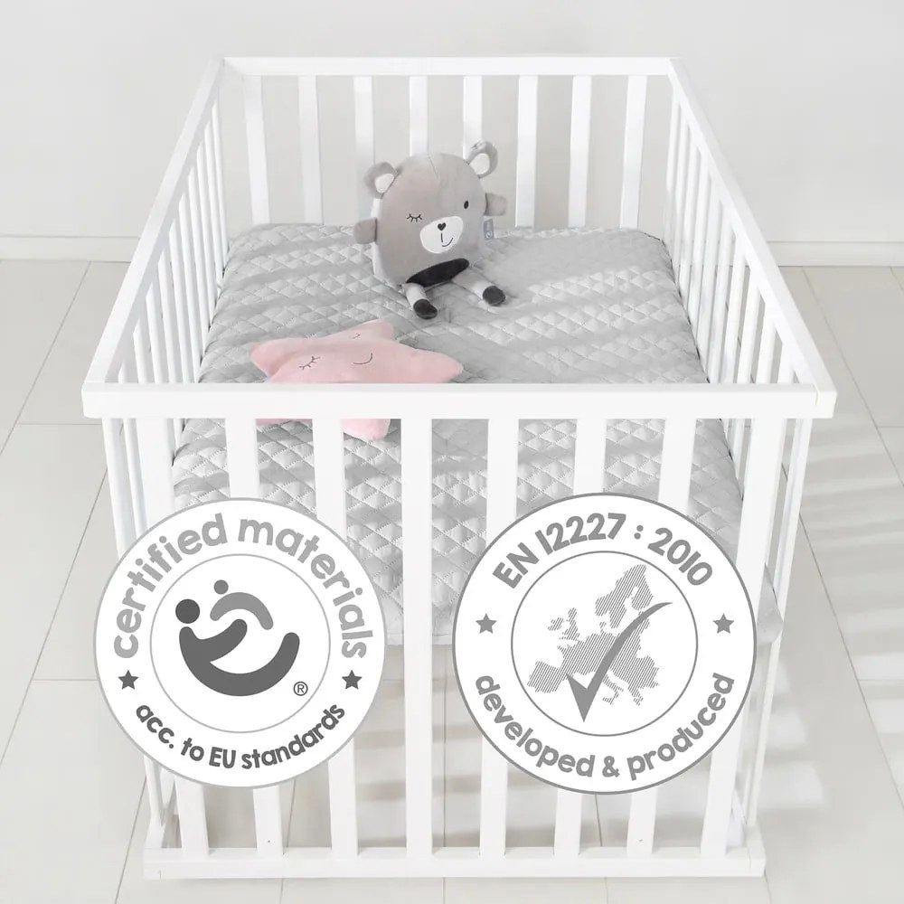 Бяла кошара за игра 100x75 cm на колелца Style – Roba