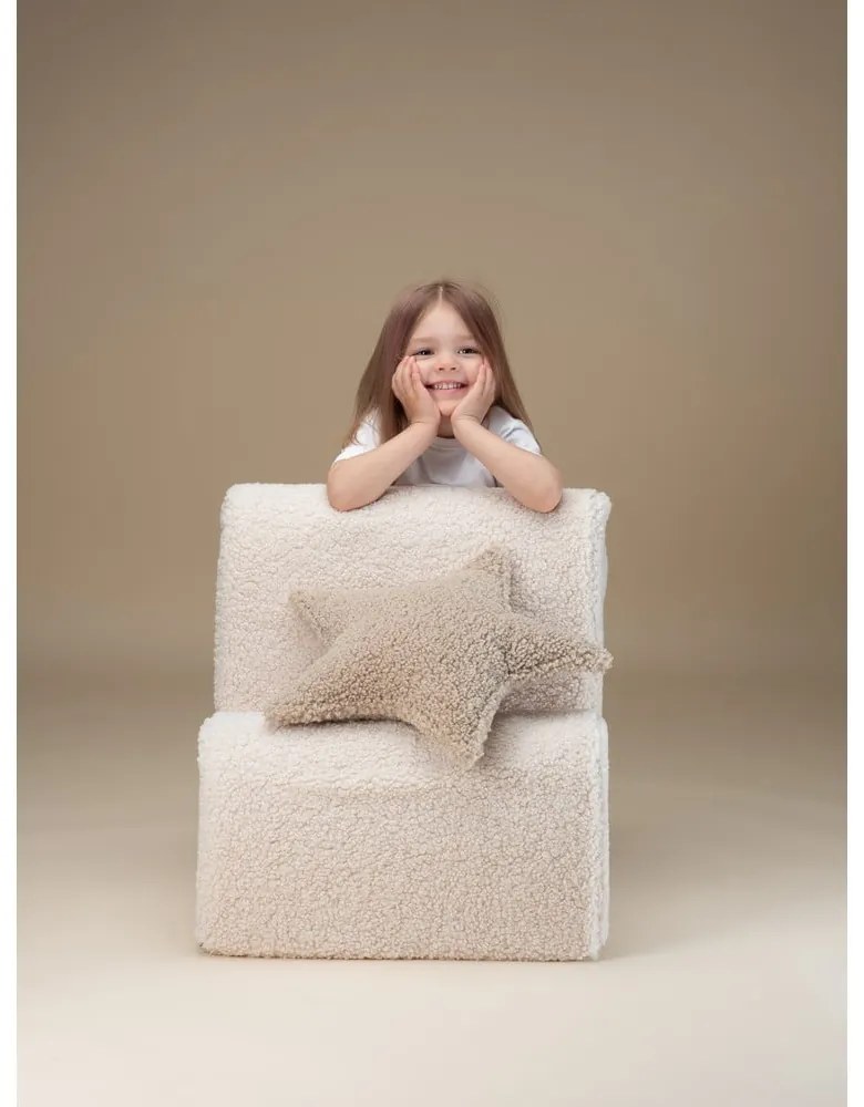 Кремав детски стол от букле Cloud – Wigiwama