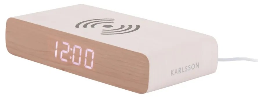 Дигитална аларма с безжично зарядно Retro Flat LED – Karlsson
