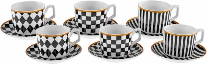 Комплект чаши за чай Чекърс 6 броя 220 мл