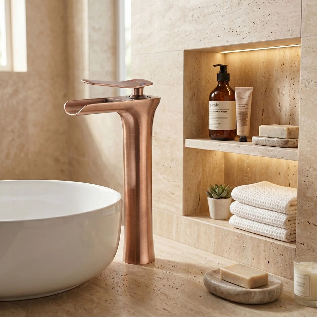 Смесител за мивка Rea Laguna Brush Copper high