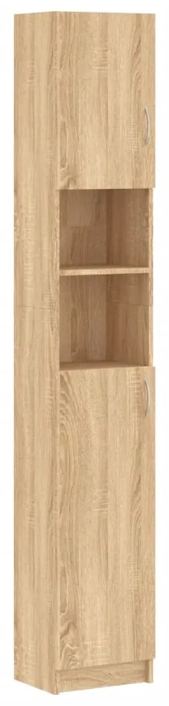 802879 vidaXL Шкаф за баня, дъб сонома, 32x25,5x190 см, инженерно дърво