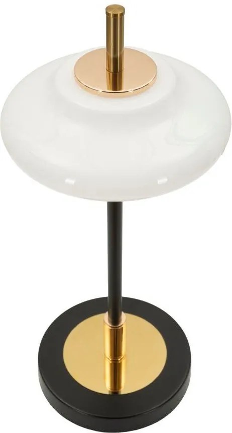 Бяла/черна настолна лампа със стъклен абажур (височина 46 cm) Vintage – Mauro Ferretti