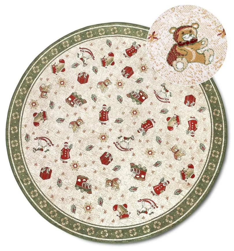 Зелен кръгъл килим с коледен мотив със смес от памук ø 160 cm Toy's Delight Green Christmas – Villeroy&amp;Boch