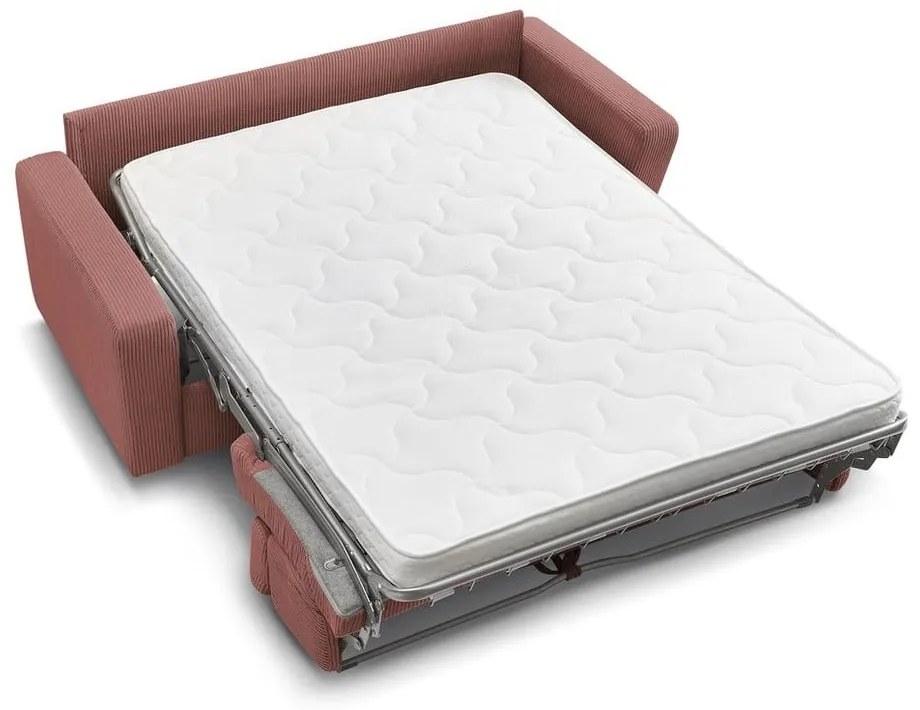 Розов разтегателен диван от рипсено кадифе 195 cm Monaco – Bobochic Paris