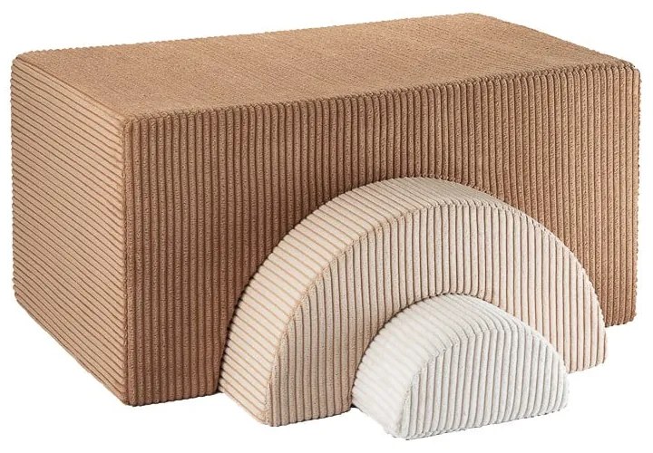 Кафяво велурено игрище от пяна 75x49x37 cm Rainbow Montessori – Wigiwama