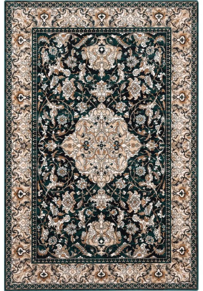 Зелен вълнен килим 133x180 cm Lauren - Agnella