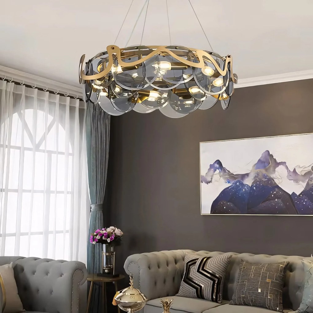 Лампа APP1545-8CP Brush Gold / Grey