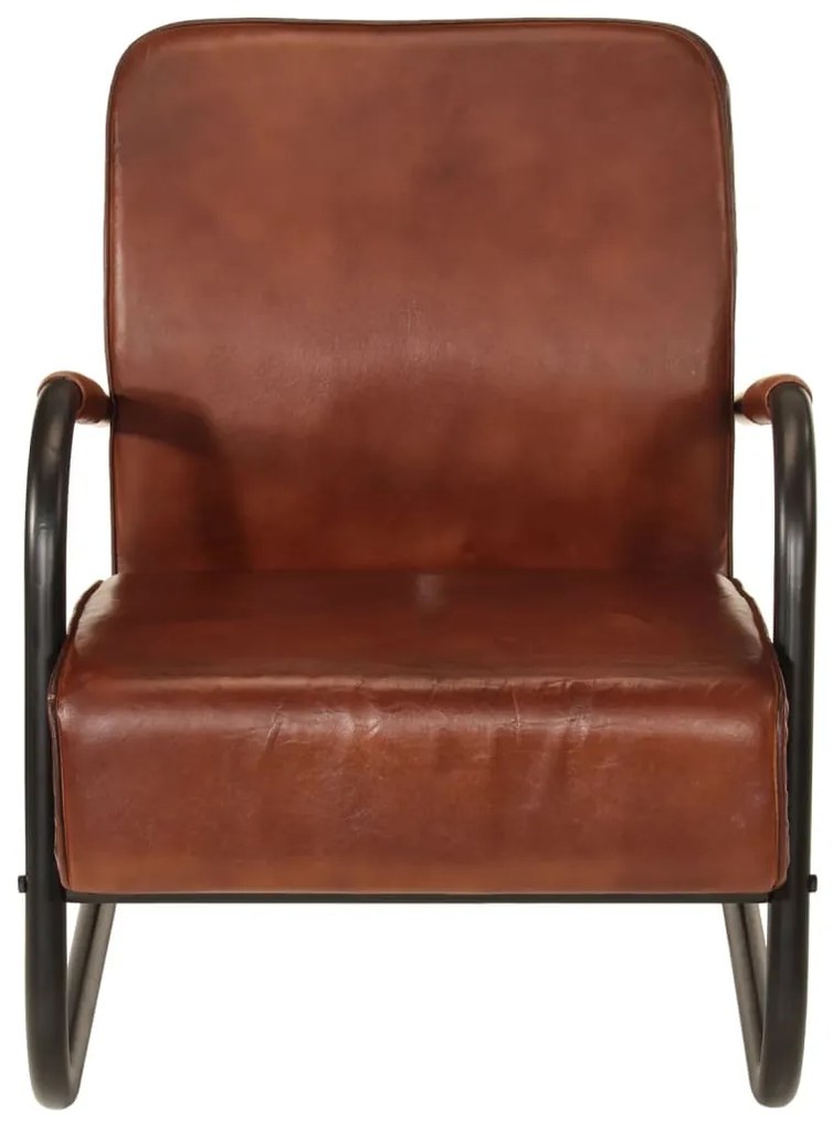 359631 vidaXL Фотьойл, кафяв, естествена кожа