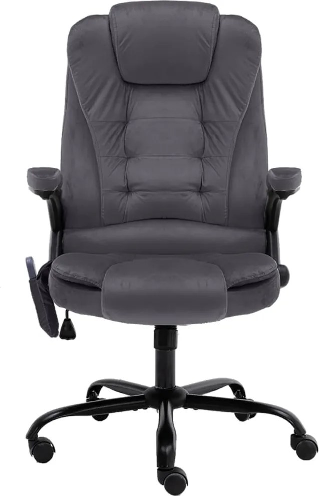 20572 vidaXL Масажиращ офис стол, тъмносив, кадифе