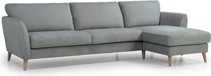 Светлосив ъглов диван (десен ъгъл) Paris - Scandic