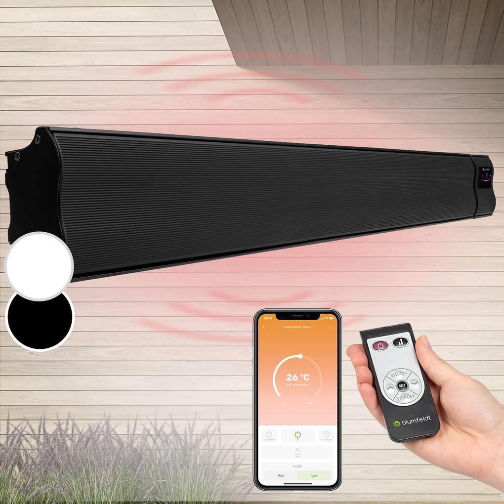 Blumfeldt Cosmic Beam Smart 30, инфрачервен нагревател, 3000 W, контрол чрез приложение, черен