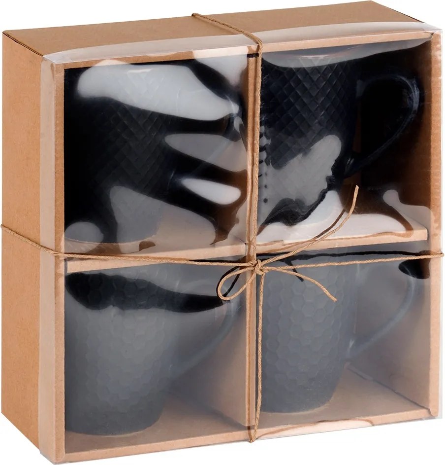 Комплект от 4 чаши с капацитет 400мл, черни