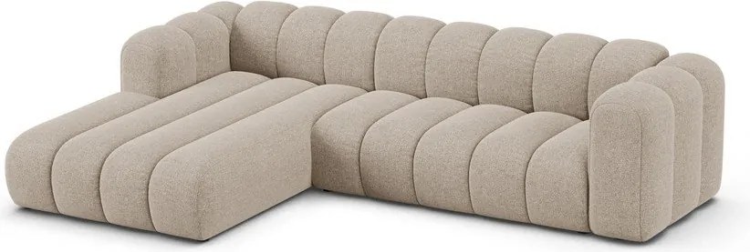 Бежов шенилов ъглов диван (ляв ъгъл) Lupine – Micadoni