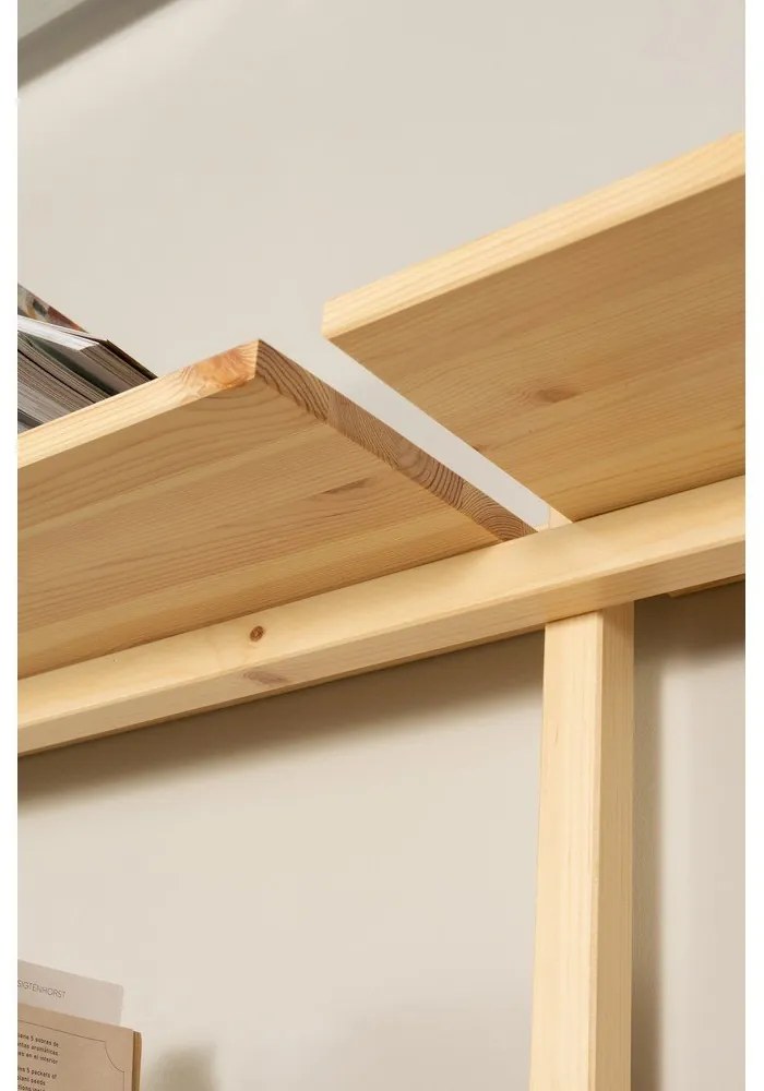 Стенна библиотека от масивен бор в естествен цвят 192x47,5 cm Groove – Karup Design
