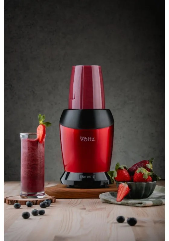 Нутри блендер Oliver Voltz OV51162DR, 1200 W, 2 чаши, Без BPA, 1л/800 мл, Трошене на лед, Червен