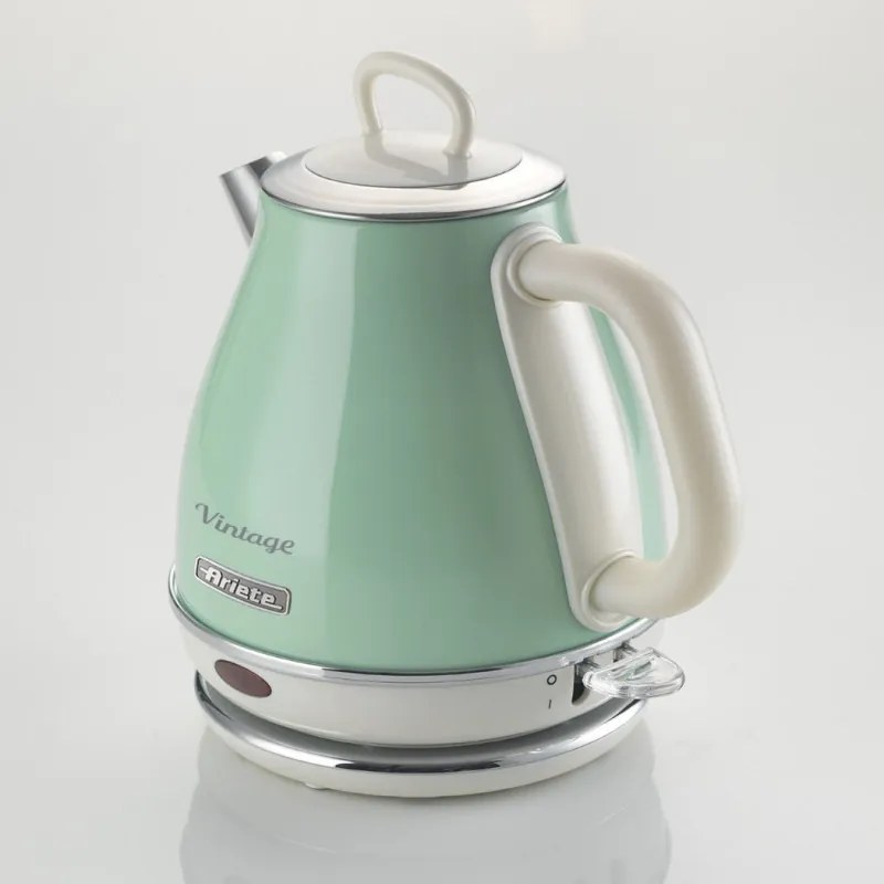 Електрическа кана Ariete VINTAGE 2868/04, 1630W, 1 л, Метален корпус, Бързо завиране, Безжична основа, Зелен