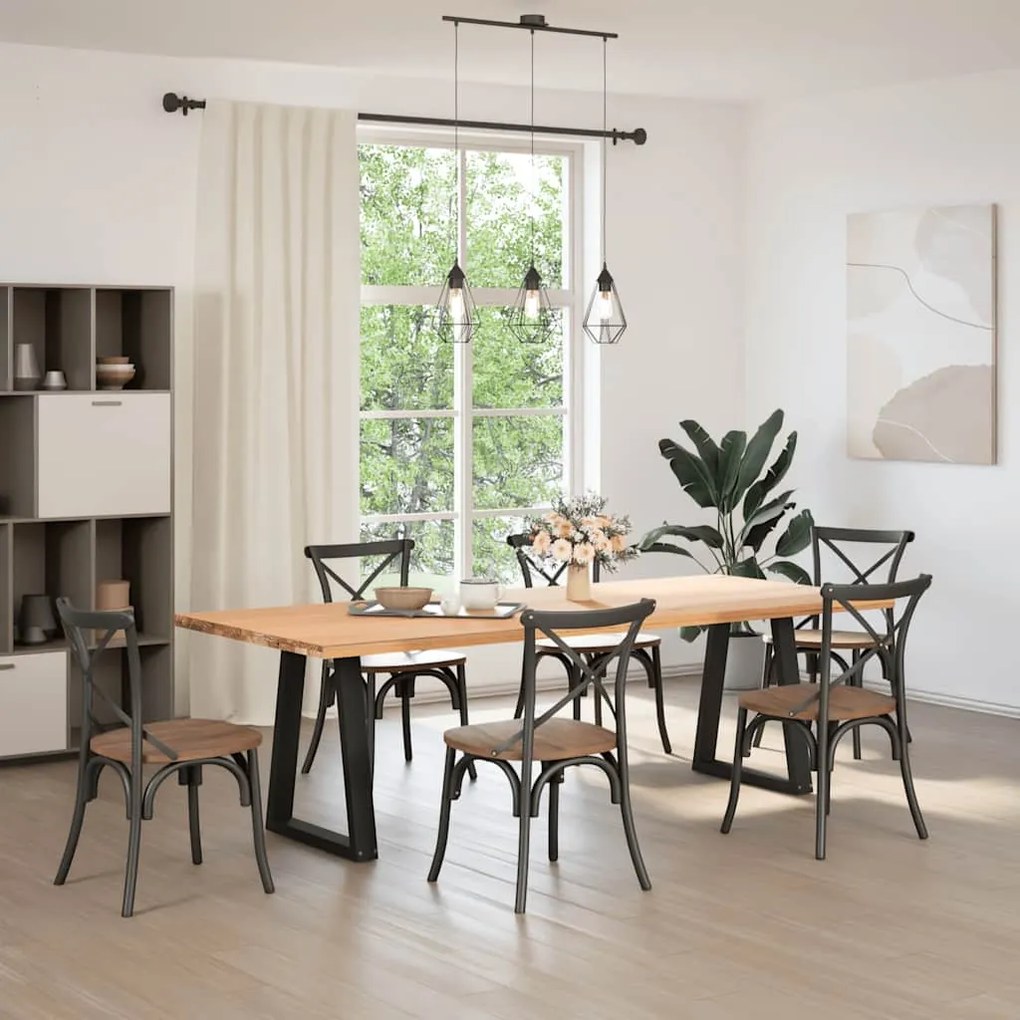 4012560 vidaXL Крака за трапезна маса, V-образни, 2 бр., черни, 50x(72-73,3) см, стомана