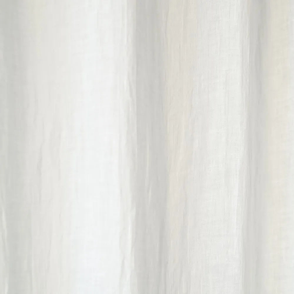 Бяла ленена олекотена завеса с примки Daytime, 250 x 130 cm - Linen Tales