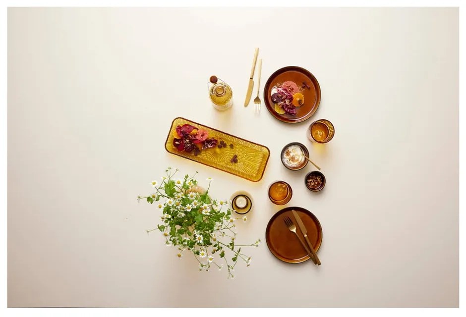 Оранжева стъклена чиния за сервиране 14x38 cm Kusintha - Bitz