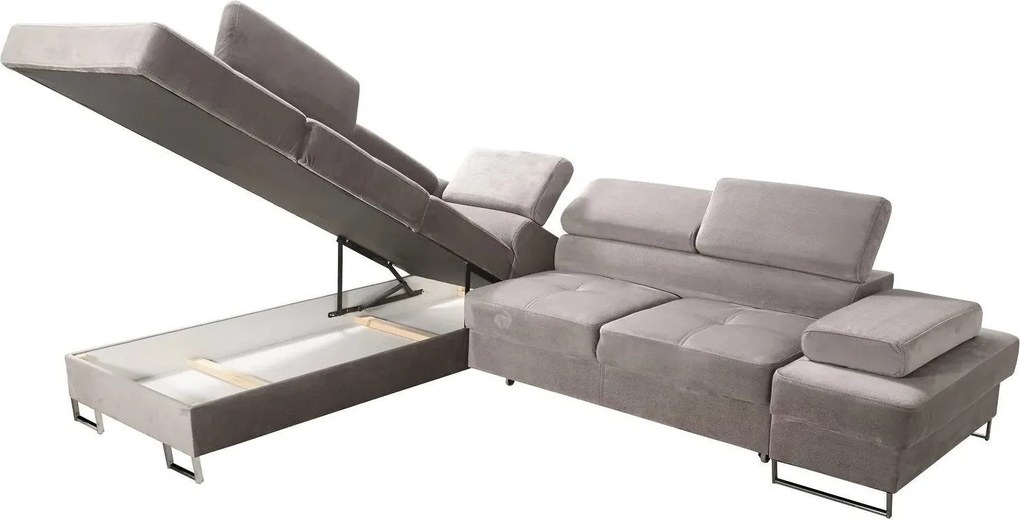 Ъглов диван Gelito-Тъмно Зелен-Десен