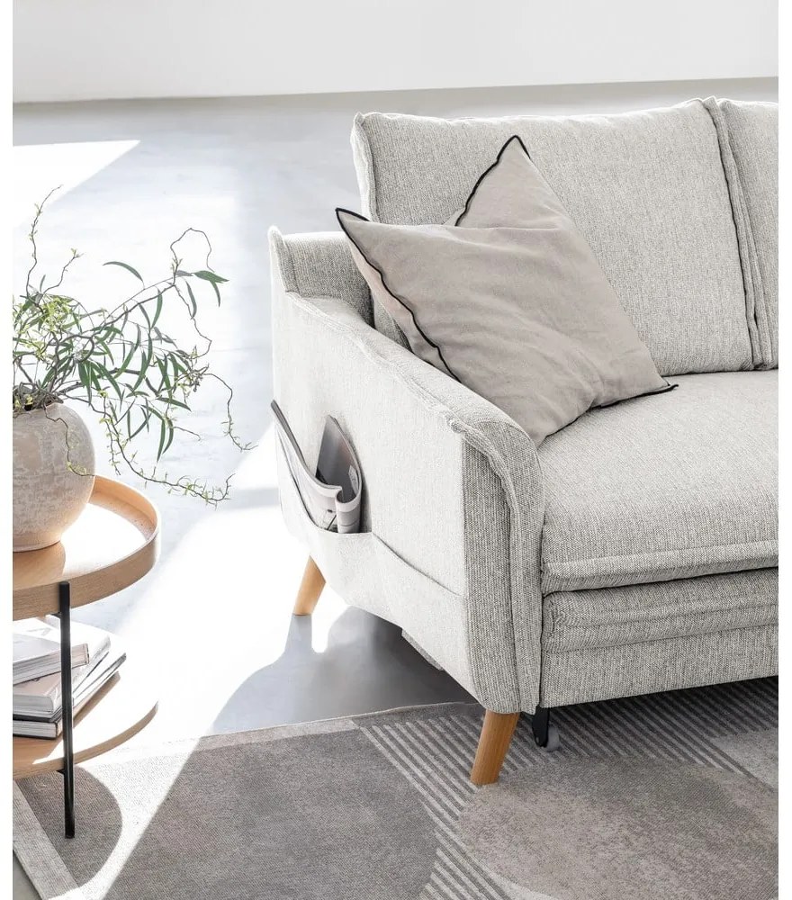 Бежов разтегателен ъглов диван (десен ъгъл) Charming Charlie – Miuform