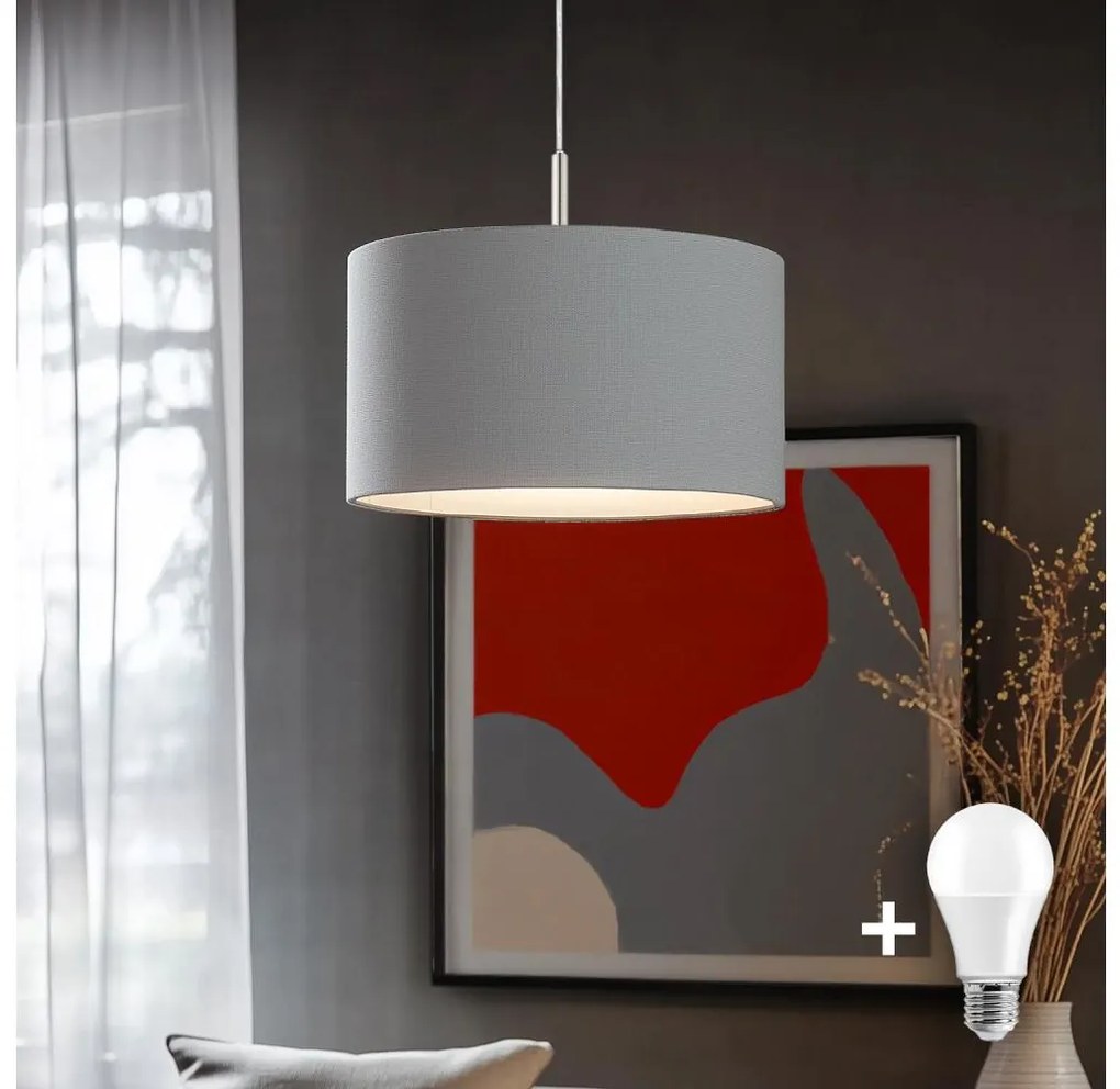 Eglo - LED Пендел TUNJA 1xE27/60W/230V сив