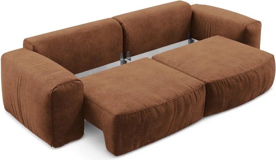 Теракотен шенилов сгъваем диван 275 cm Kuki – Makamii