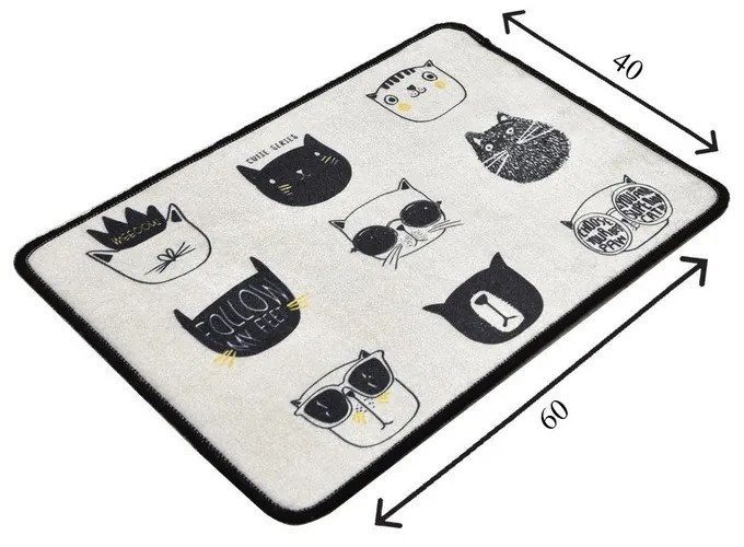 Черен-бежов килим за баня 40x60 cm Cutie – Foutastic