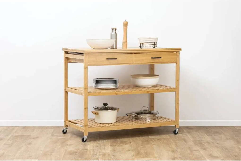 Кухненска количка 5five Linha, Бамбук, 4 нива, Kitchen Island